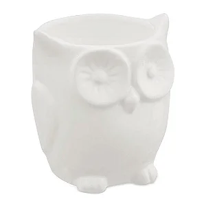 CACHEPOT CORUJA BRANCA EM CERAMICA MART