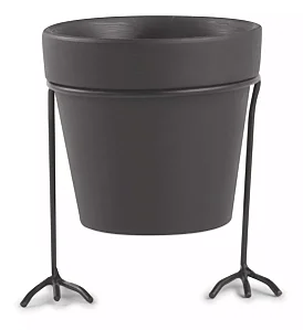 CACHEPOT EM CIMENTO COM SUPORTE EM METAL 11,5cm