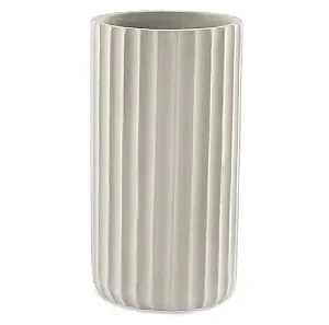 CACHEPOT EM CIMENTO CANELADO OFF WHITE MART 24cm