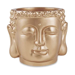 CACHEPOT BUDA EM CIMENTO DOURADO MART