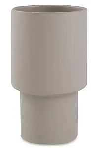 CACHEPOT EM CIMENTO GEOMETRICO ALTO CINZA MART 24,5cm