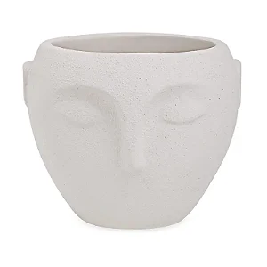 CACHEPOT ROSTO EM CIMENTO OFF WHITE MART