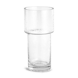 VASO EM VIDRO INCOLOR MARTELADO MART 25,5CM