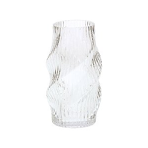 VASO EM VIDRO INCOLOR TEXTURIZADO MART 23CM