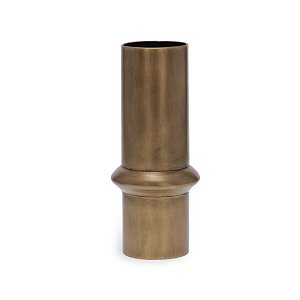 VASO CILINDRICO EM METAL DOURADO MART 33CM