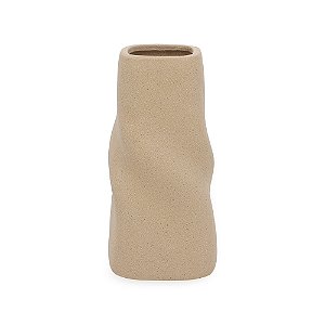 VASO EM CERAMICA FOSCO BEGE MART 25cm