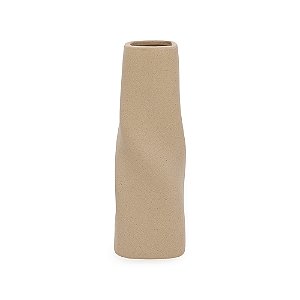 VASO EM CERAMICA FOSCO BEGE MART 35cm