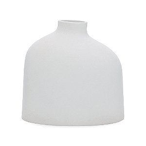 VASO EM CERAMICA FOSCO BRANCO ORGANICO 26CM MART