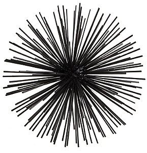 ESCULTURA OURICO PRETO EM METAL 26cm