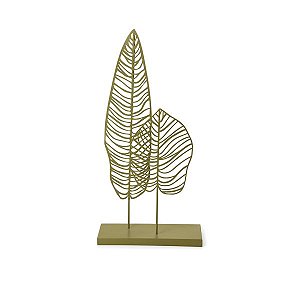 ESCULTURA FOLHAGEM EM METAL VERDE MART
