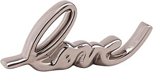 ESCULTURA LOVE EM CERAMICA PRATA MART