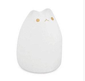 ESCULTURA GATO EM CERAMICA BRANCO MART 20cm