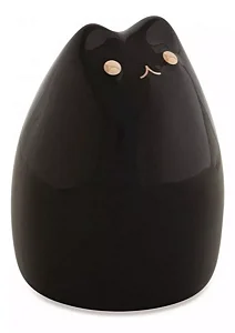 ESCULTURA GATO EM CERAMICA PRETO MART 12cm