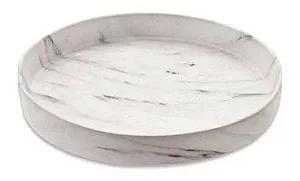 BANDEJA REDONDA MARMORE EM CERAMICA BRANCA MART 17cm