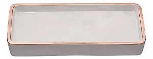 BANDEJA EM CIMENTO COM A BORDA ROSE GOLD MART 20cm