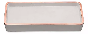 BANDEJA EM CIMENTO COM A BORDA ROSE GOLD MART 24cm