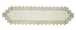 LINHA LUXO CAMINHO MESA RENDADO ARIZONA 40X180CM BEGE