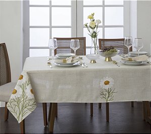 LINHA ATELIE TOALHA DE MESA FILIPINAS 160X270CM BEGE/VRD/BCO