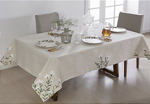 LINHA ATELIE TOALHA DE MESA AUSTRALIA 150X220CM BEGE/VRD/BCO