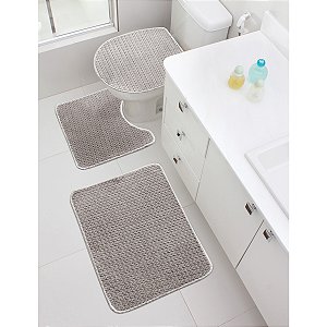 JOGO DE TAPETE PARA BANHEIRO 3PÇS CRISTAL CASTANHO JOLITEX