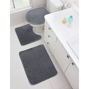 JOGO DE TAPETE PARA BANHEIRO CRISTAL 3 PEÇAS ZINCO JOLITEX