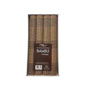 KIT JOGO AMERICANO BAMBU 4 PEÇAS 30X44CM CARAMELO JOLITEX