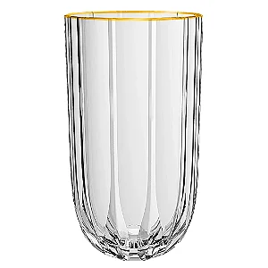 JG 6 COPOS ALTOS REFINATTO VIDRO BORDA OUR 400ML L´HERMITAGE