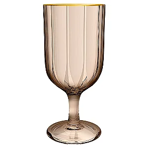 JG 6 TACA REFINATTO VIDRO CARAM BORDA OURO 330ML L´HERMITAGE