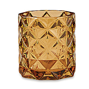 PORTA-VELAS EM VIDRO AMBAR MART