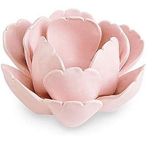 PORTA-VELAS EM CERAMICA ROSA MART