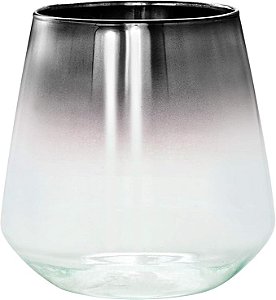 PORTA-VELAS BLACK NIQUEL EM VIDRO MART