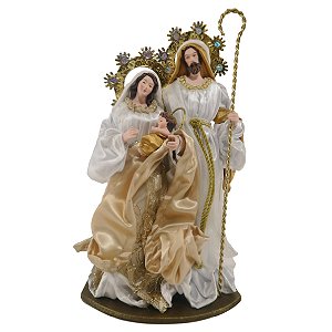 Sagrada Familia Decorativa em Tecido e Resina- 30cm