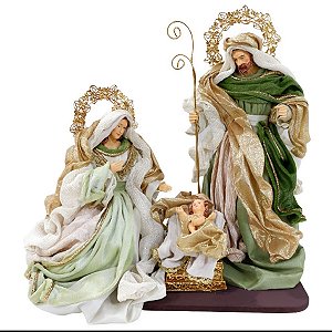 Sagrada Familia em Tecido e Resina  38cm com 3 pçs