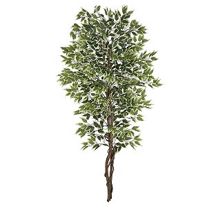 ARVORE FICUS X1008  FOLHAS VERDE CREME 2,1m
