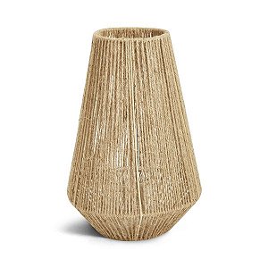LANTERNA EM JUTA COM COPO EM VIDRO MART 38cm