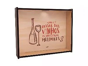 QUADRO PORTA ROLHAS MOMENTO DO VINHO 25cm UATT