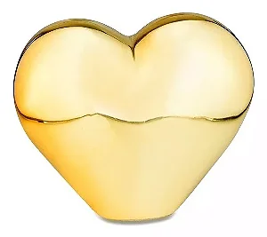 ESCULTURA EM CERAMICA CORAÇÃO DOURADO MART