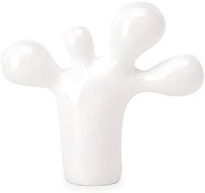 ESCULTURA CACTO BEXIGA EM POLIRRESINA BRANCO MART