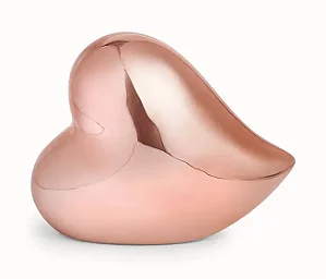 ESCULTURA EM CERAMICA CORAÇÃO ROSE GOLD MART