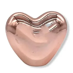 ESCULTURA EM CERAMICA CORAÇÃO ROSE GOLD MART