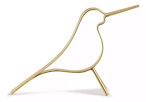 ESCULTURA PASSARO EM METAL DOURADO MART 28,5cm