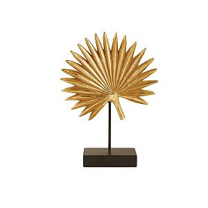 ESCULTURA FOLHA EM POLIRRESINA DOURADO MART