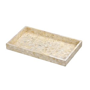 BANDEJA DECORATIVA EM MADREPEROLA 30cm