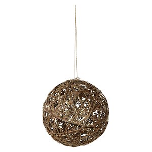 BOLA DECORADA NATAL ARAMADA (CHAMPANHE) 12cm