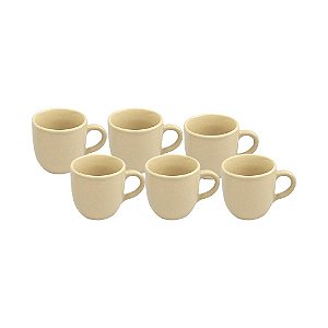 Xícara para Chá de Cerâmica Medina Amarela 180ml – 6 Peças