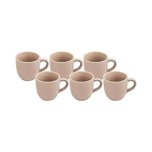 Xícara para Chá de Cerâmica Medina Bege 180ml – 6 Peças