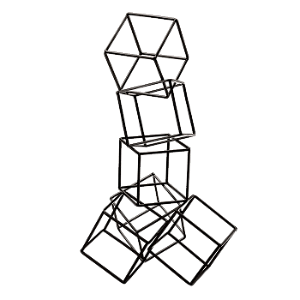 ESCULTURA CUBOS EM METAL PRETO MART
