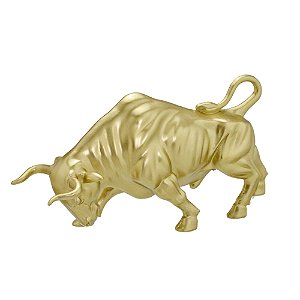 ESCULTURA TOURO DECORATIVO DOURADO