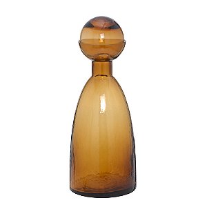 VASO POTICHE DECORATIVO AMBAR COM TAMPA EM ESFERA DECOR 42CM