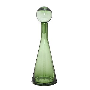 VASO POTICHE DECORATIVO VERDE TRANSLUCIDO 48,5CM COM ESFERA